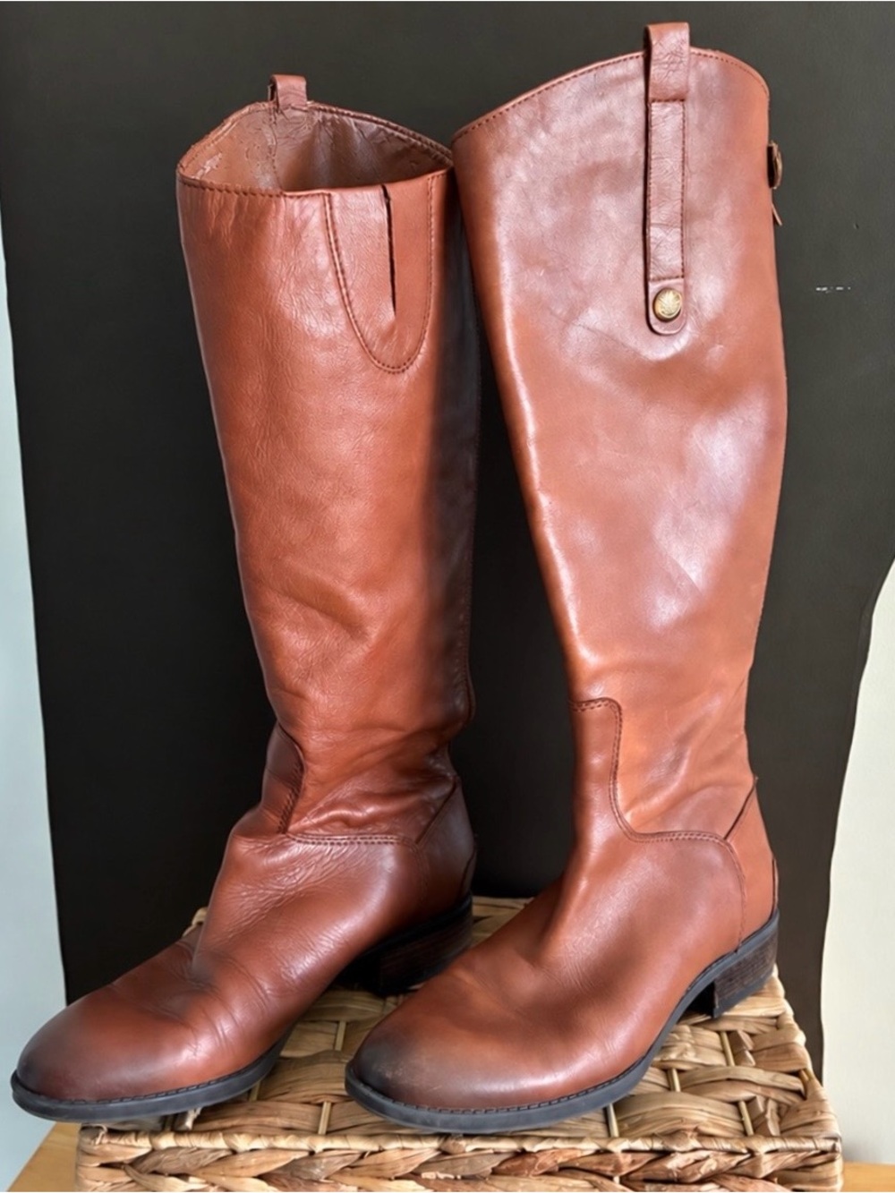 Sam Edelman Penny Brown Leather Tall Riding Boots Size 7